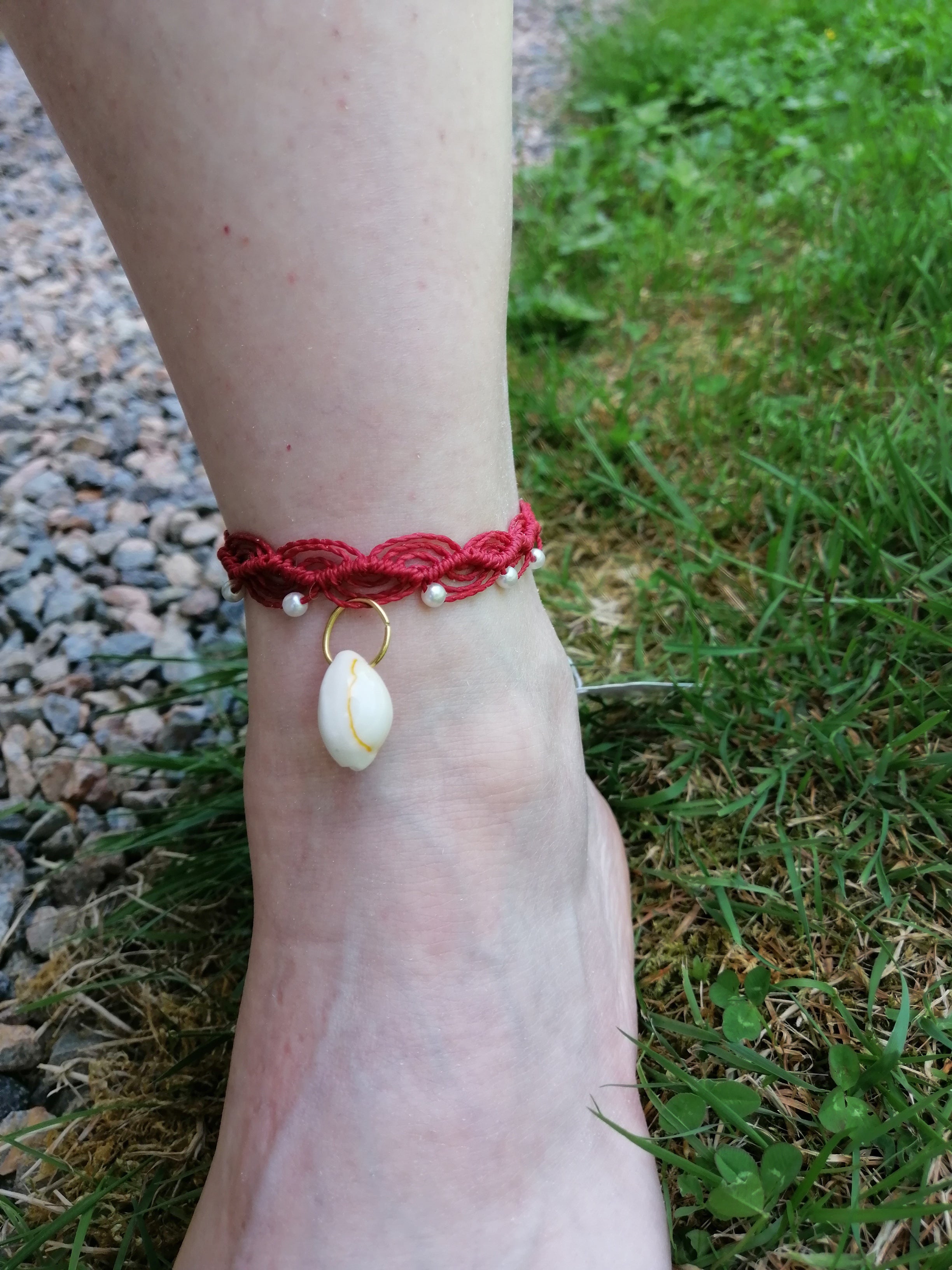 chevillère tissé à la main en micro macramé