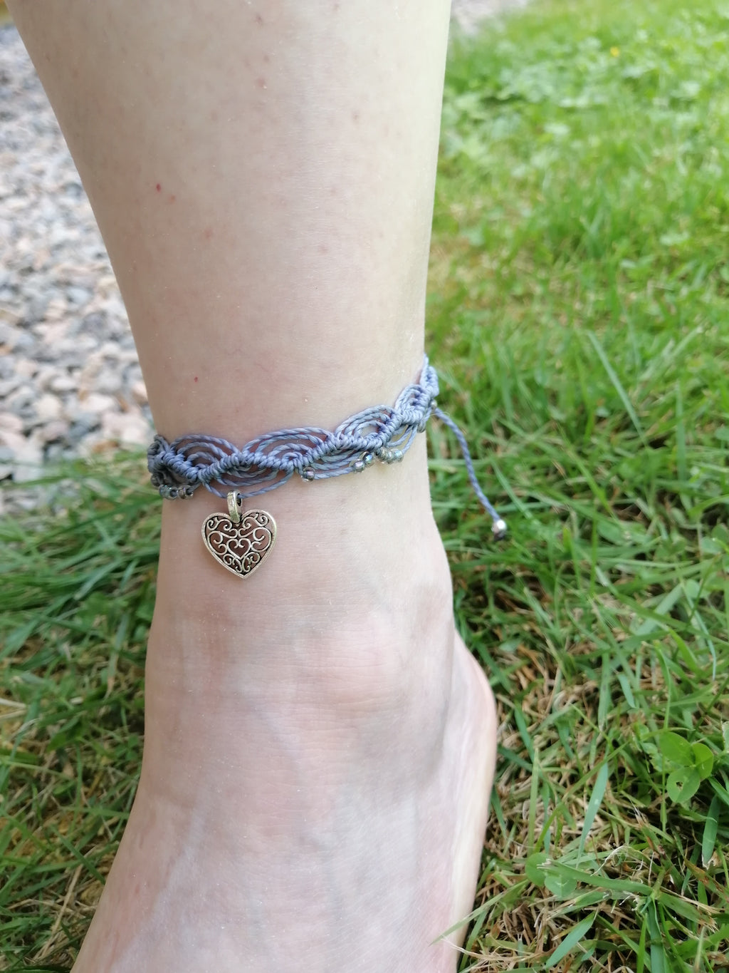 chevillère tissé à la main en micro macramé