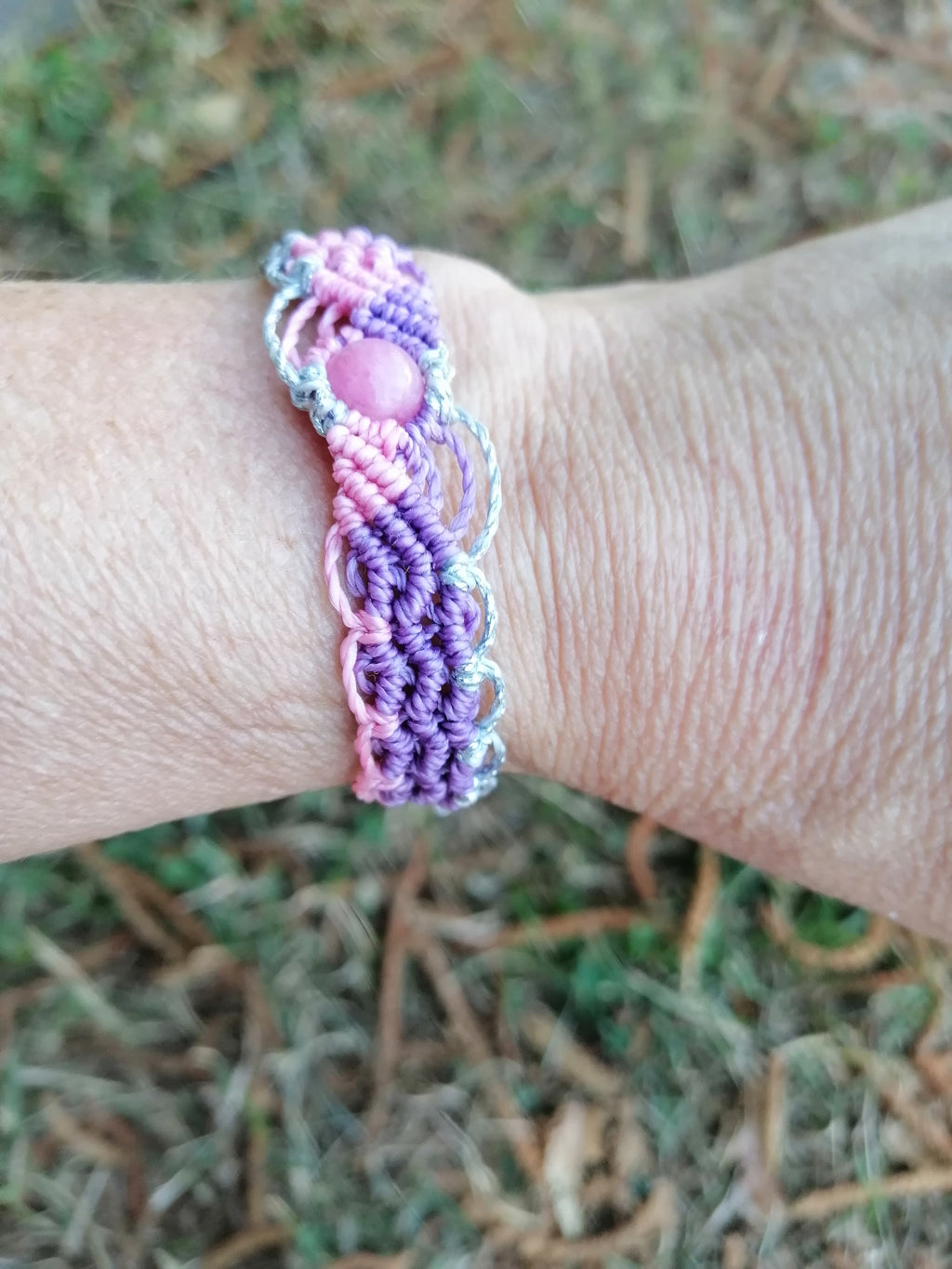 bracelet tissé à la main en micro macramé