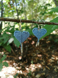 boucle d'oreille tissé à la main en micro macramé